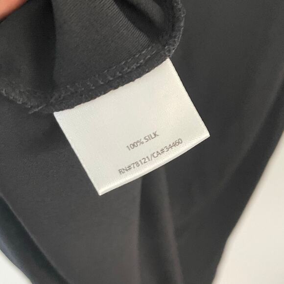 Eileen Fisher Stretch Silk Jersey Scoop Neck Tank Top Womens XS Black - Picture 4 of 8